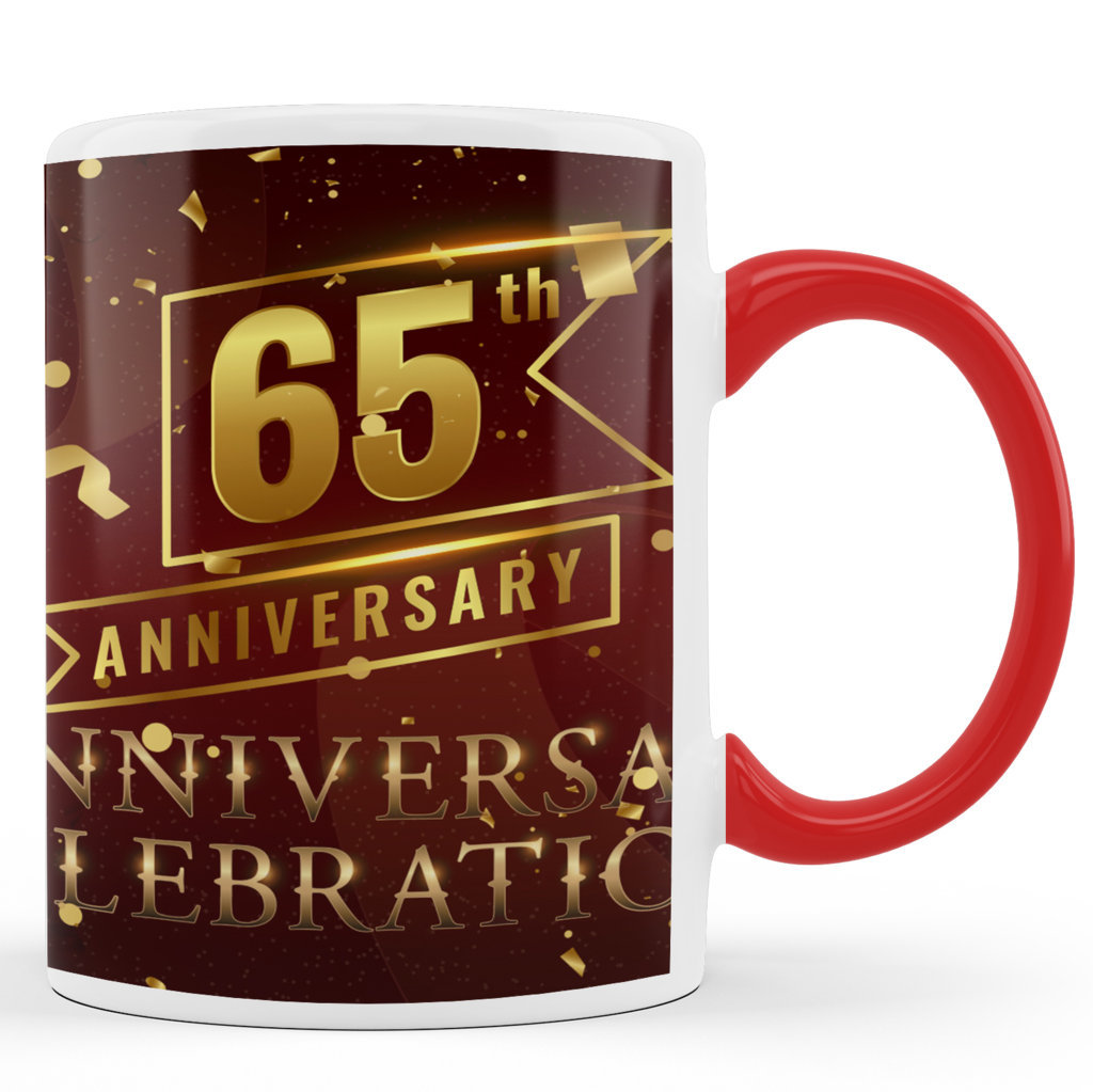 Personalised Printed Ceramic Coffee Mug | 65th Anniversary  | Anniversary  l |  325 Ml 